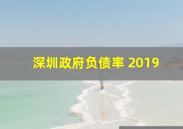 深圳政府负债率 2019